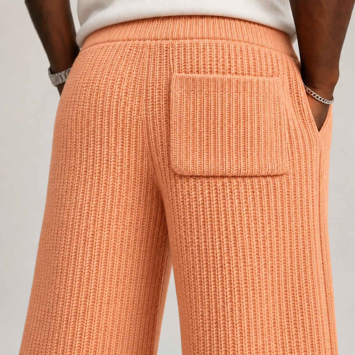 Krischen Peach Cable Knit Jogging Pants