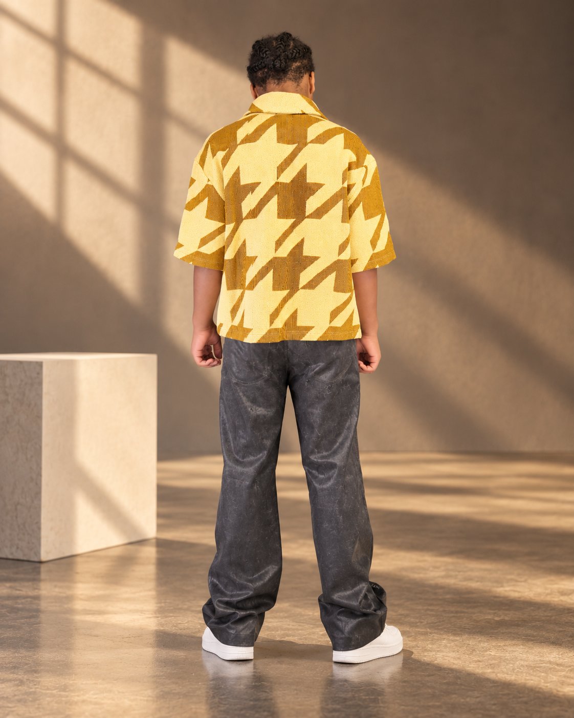 KRISCHEN Yellow Houndstooth Shirt