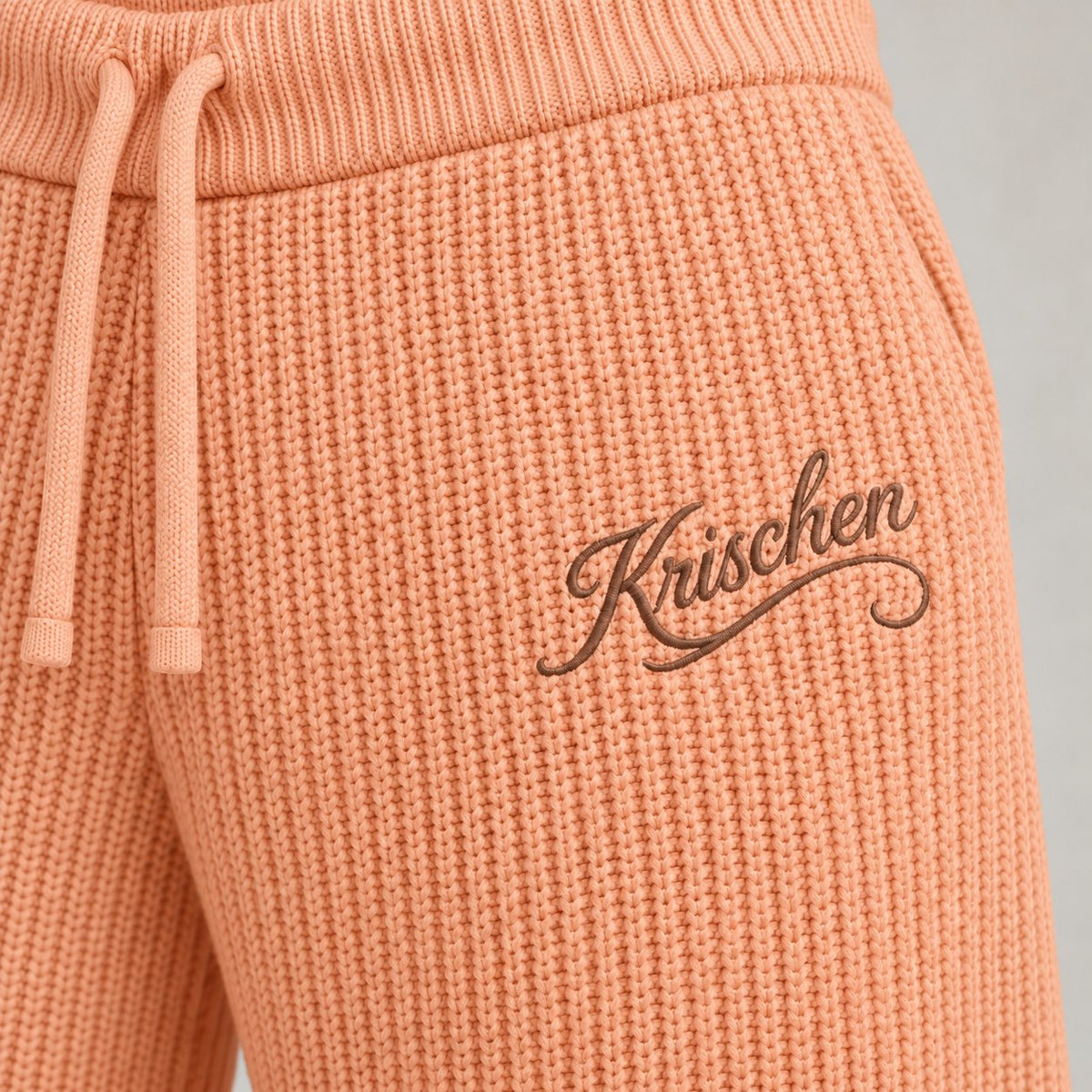 Krischen Peach Cable Knit Jogging Pants