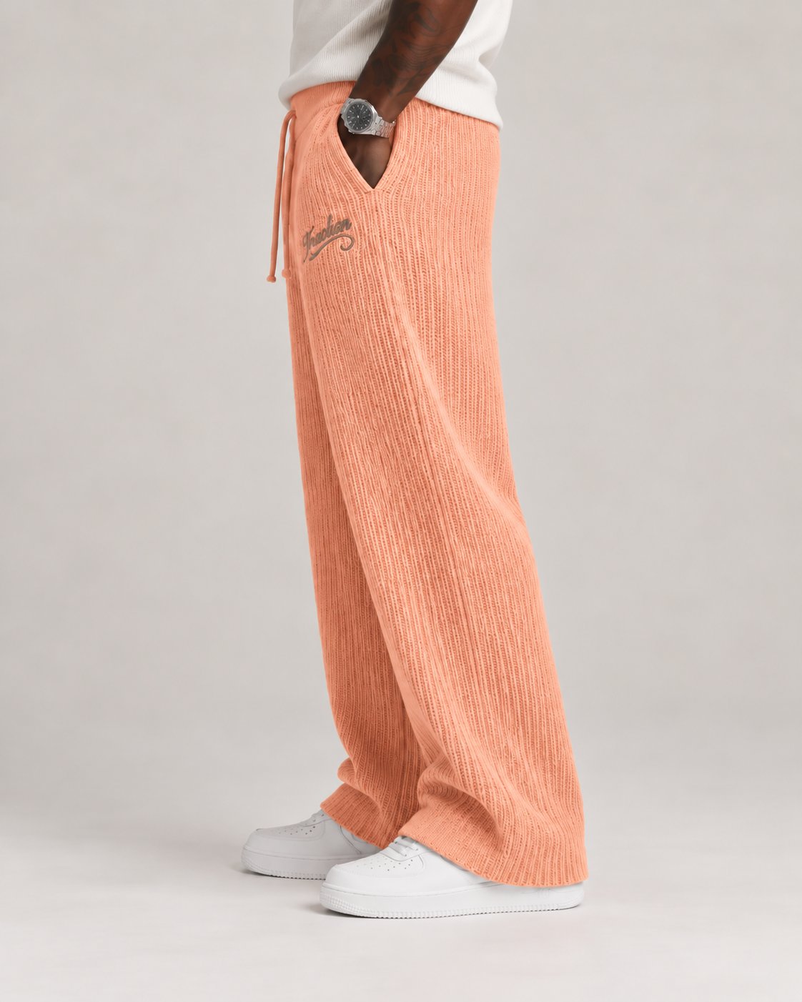 Krischen Peach Cable Knit Jogging Pants