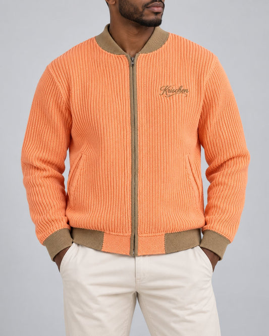 Krischen Peach Cable Knit Jogging Jacket