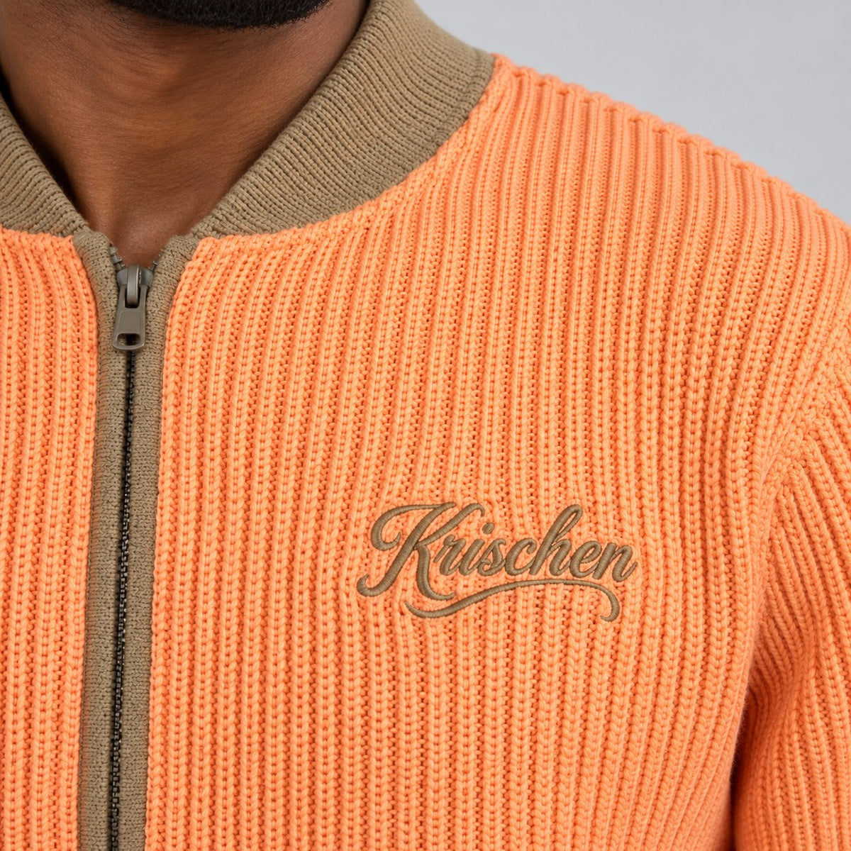 Krischen Peach Cable Knit Jogging Jacket