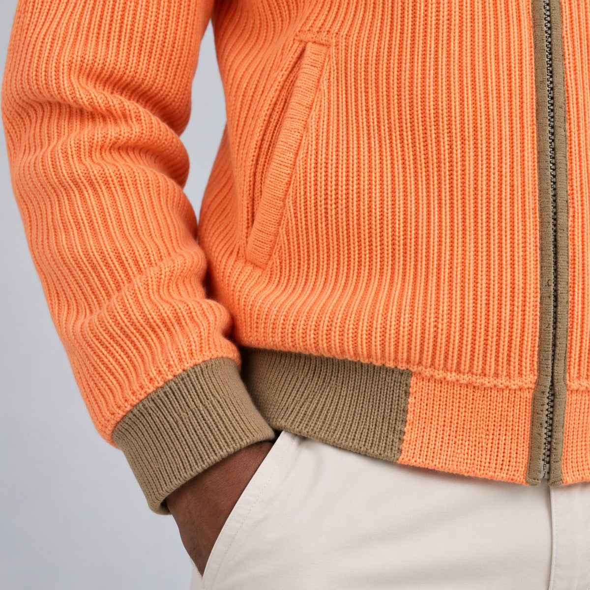 Krischen Peach Cable Knit Jogging Jacket